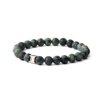Armband mit 8 mm mattem Jaspis-Stein - Alpha Mat Green
